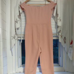 SHEIN Cap Sleeve Jumpsuit, Peach, XS